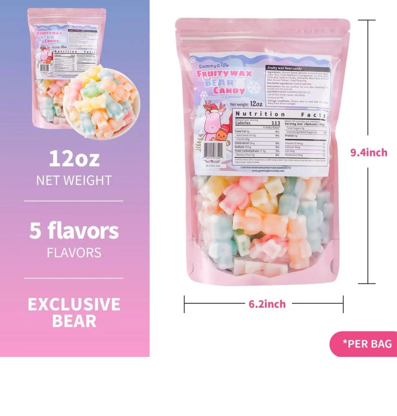 Wax candy bag packaging
